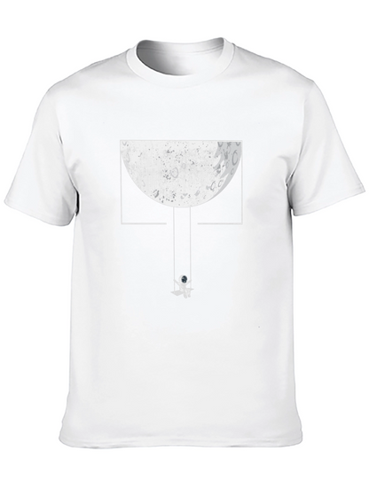 Astronaut Moon Swing Graphic Tee - Unique Black T-Shirt