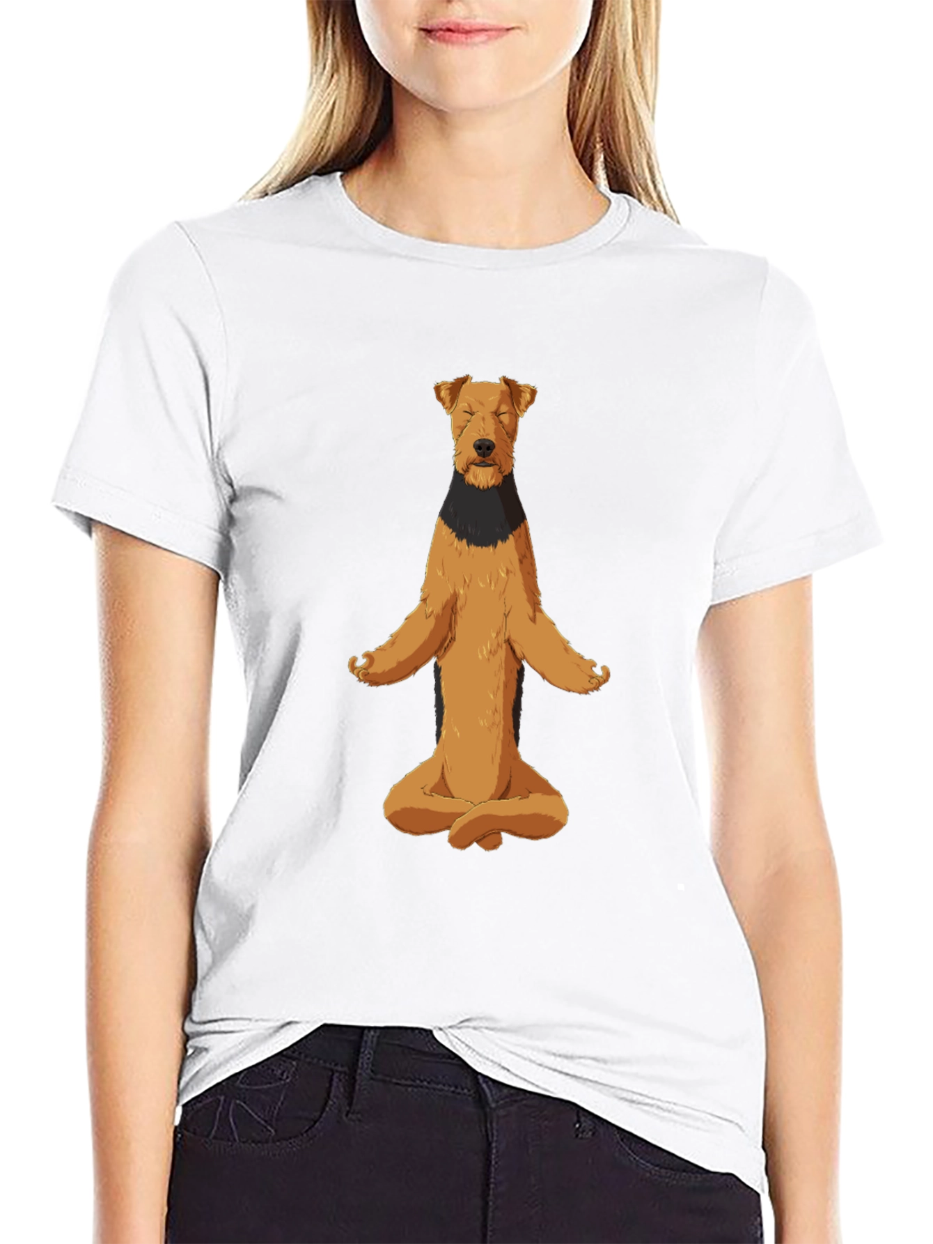 Meditating Dog Graphic Tee - Zen Vibes