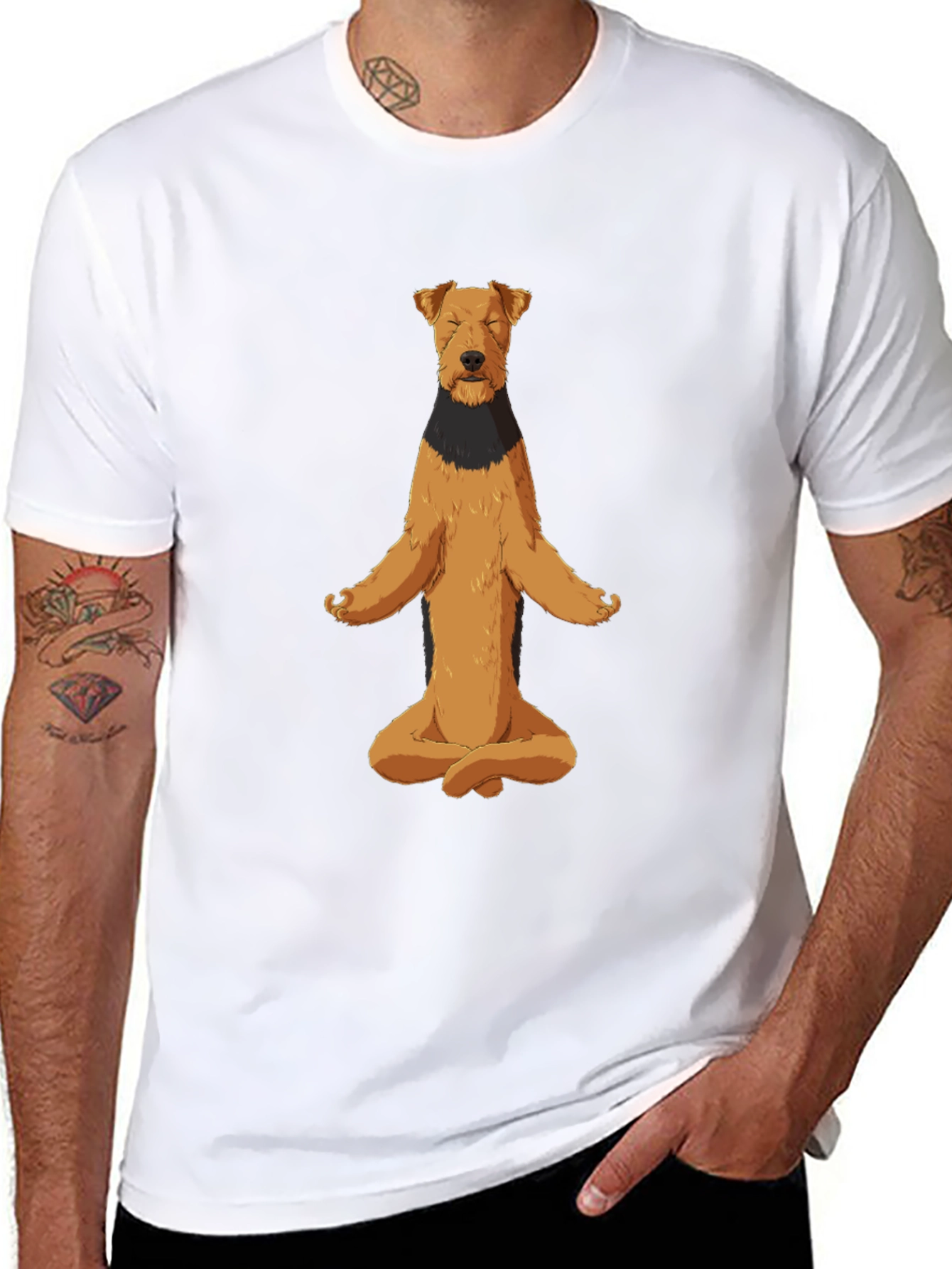Meditating Dog Graphic Tee - Zen Vibes
