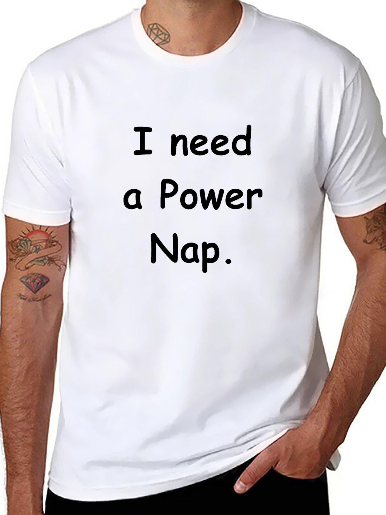 I Need a Power Nap. Mens Black Graphic T-Shirt