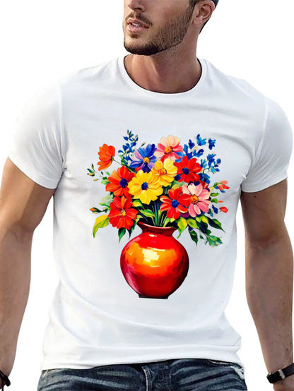 Floral Vase Graphic Tee - Vivid Black T-Shirt