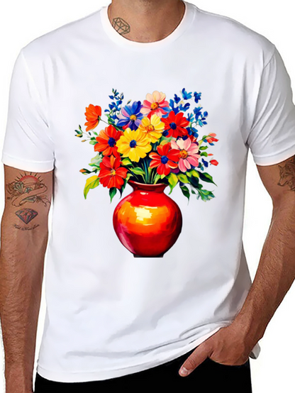 Floral Vase Graphic Tee - Vivid Black T-Shirt