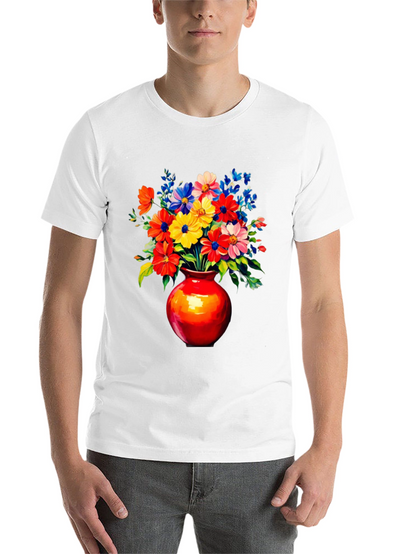 Floral Vase Graphic Tee - Vivid Black T-Shirt