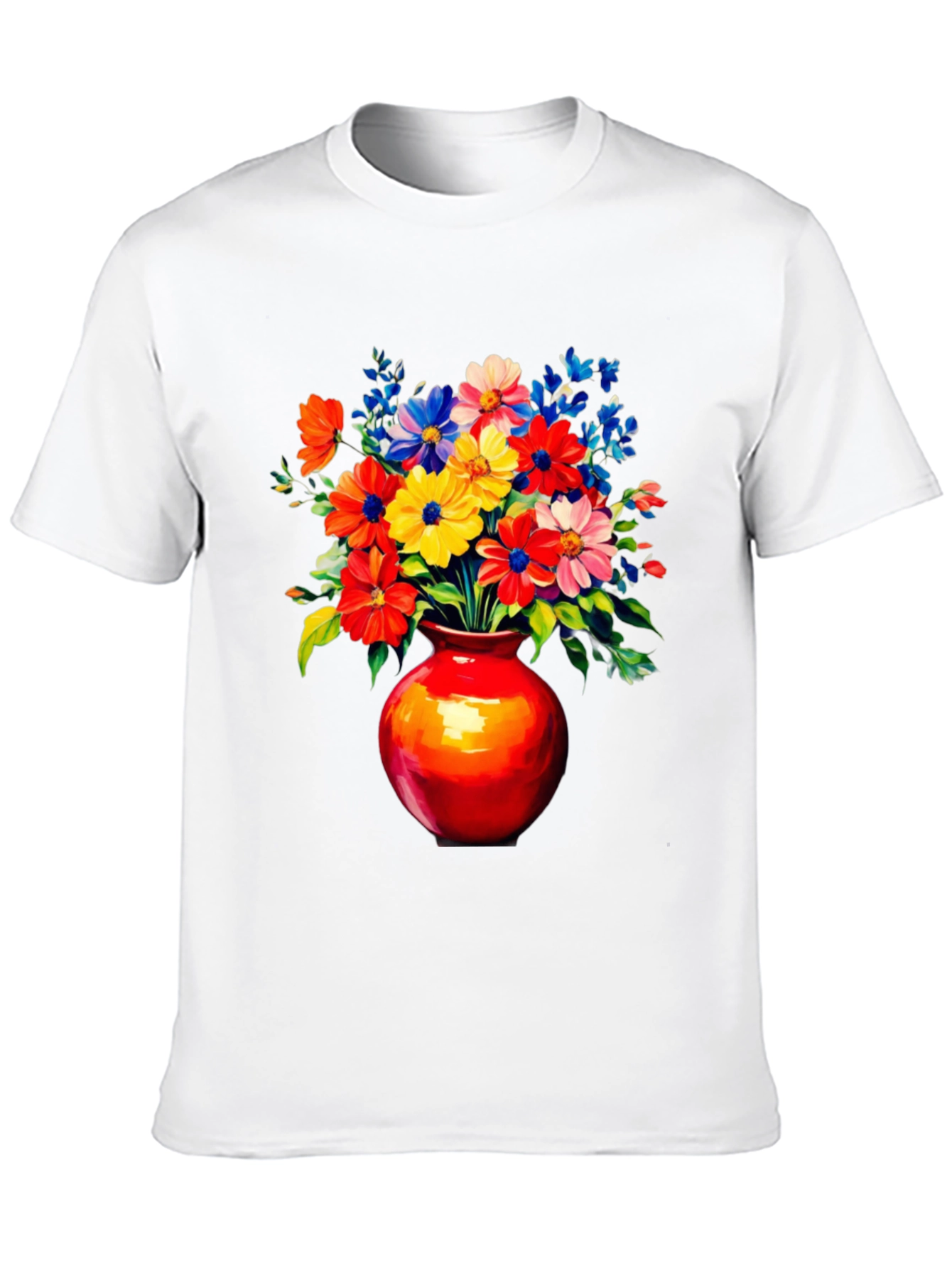 Floral Vase Graphic Tee - Vivid Black T-Shirt