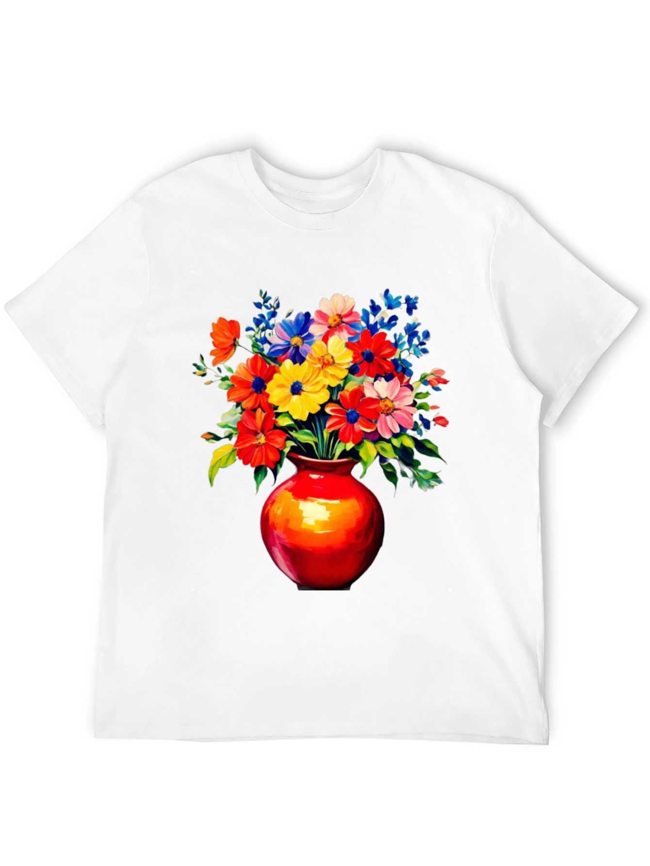 Floral Vase Graphic Tee - Vivid Black T-Shirt