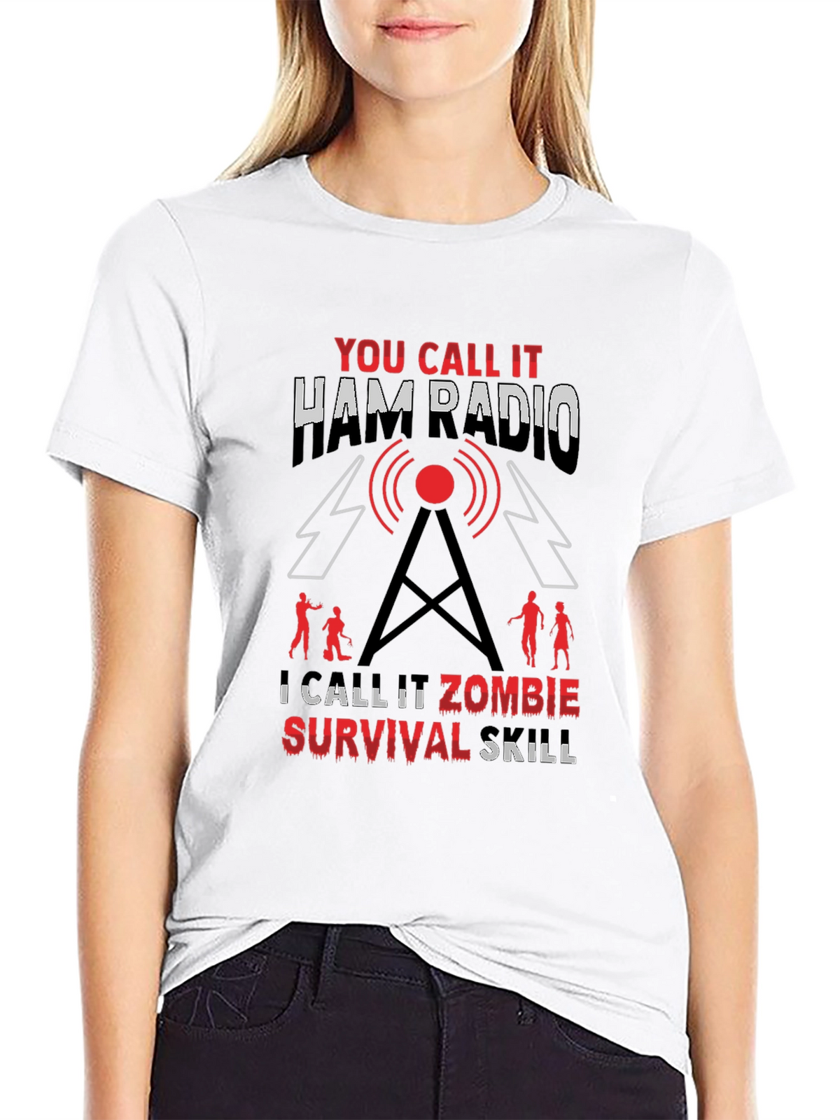 Ham Radio Zombie Survival Skill T-Shirt