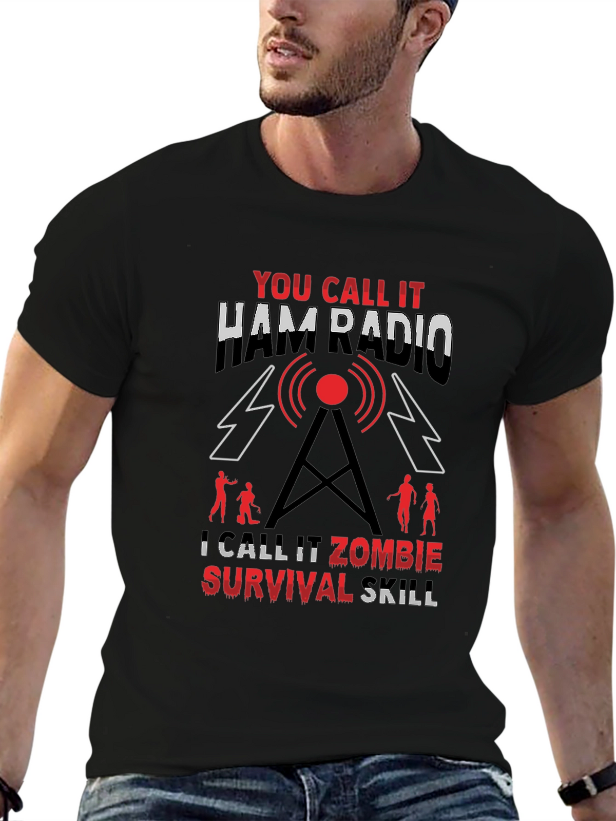 Ham Radio Zombie Survival Skill T-Shirt