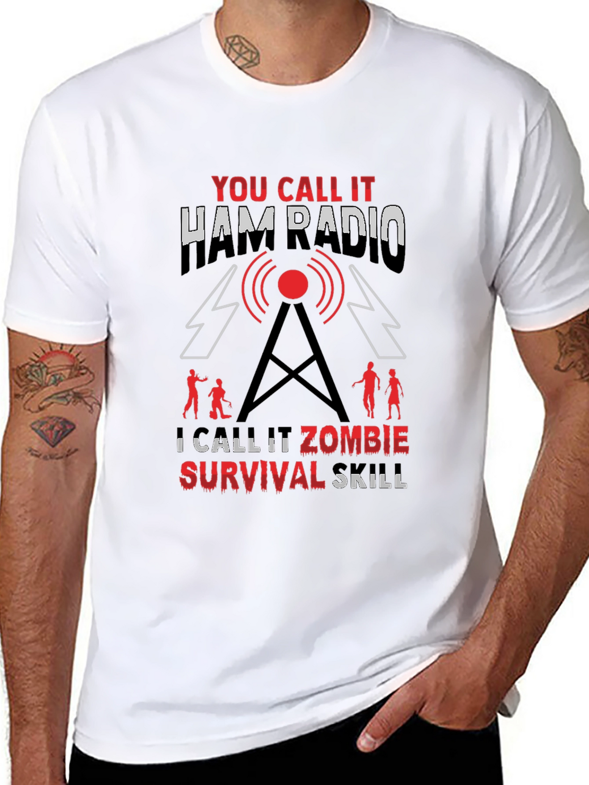 Ham Radio Zombie Survival Skill T-Shirt