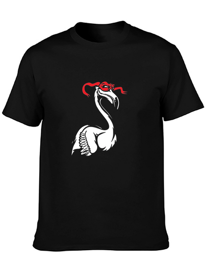 Flamingo Ninja T-Shirt - Black Cotton Tee