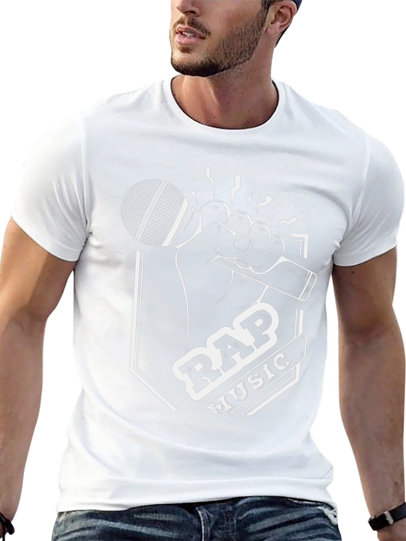 Rap Music Graphic T-Shirt - Black