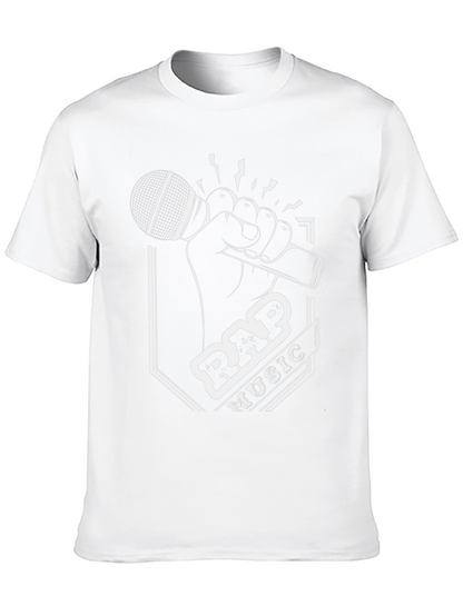 Rap Music Graphic T-Shirt - Black