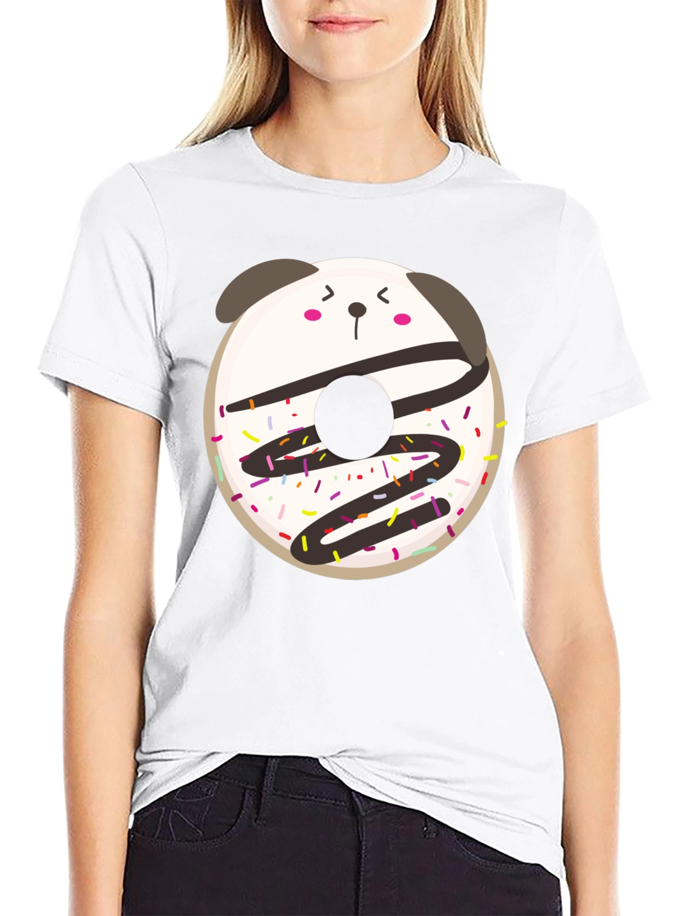 Cute Kawaii Donut Panda Graphic Tee