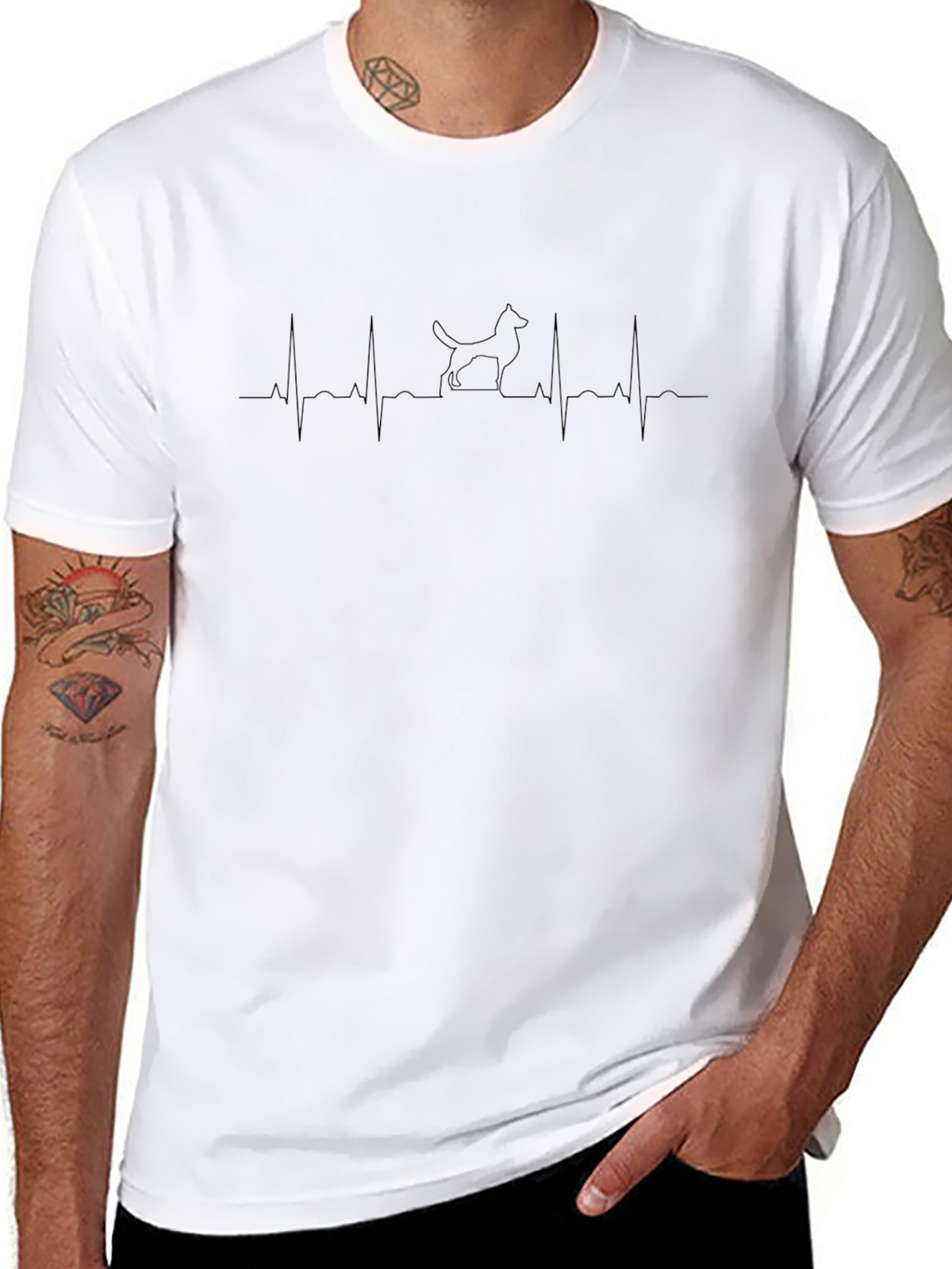 Dog Heartbeat Graphic Tee - Unisex Cotton T-Shirt