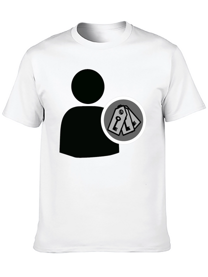 Abstract Keys Graphic Print Black T-Shirt