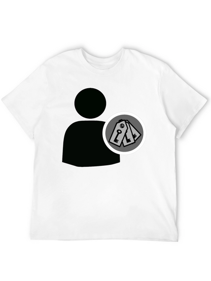 Abstract Keys Graphic Print Black T-Shirt