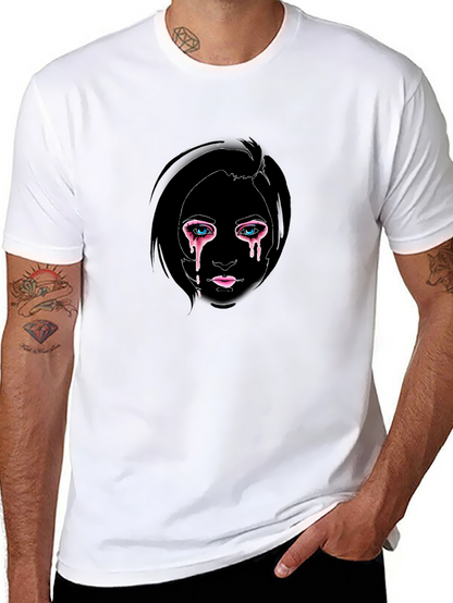 Emotional Drip Tee - Stylish Black Graphic T-Shirt