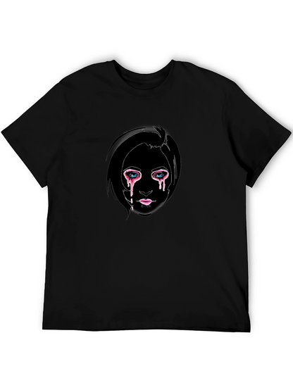 Emotional Drip Tee - Stylish Black Graphic T-Shirt