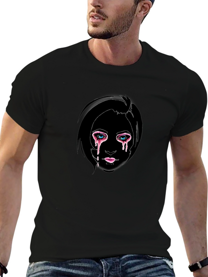 Emotional Drip Tee - Stylish Black Graphic T-Shirt