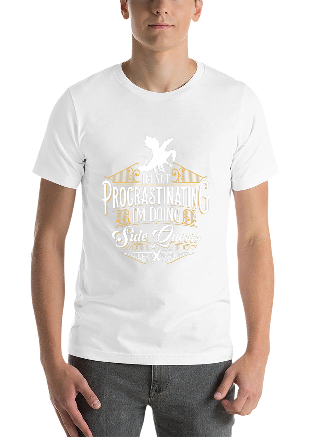 Procrastinating? Side Quests T-Shirt - Dragon Graphic Tee