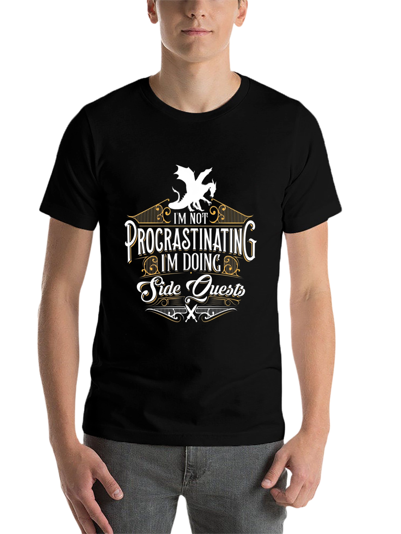 Procrastinating? Side Quests T-Shirt - Dragon Graphic Tee