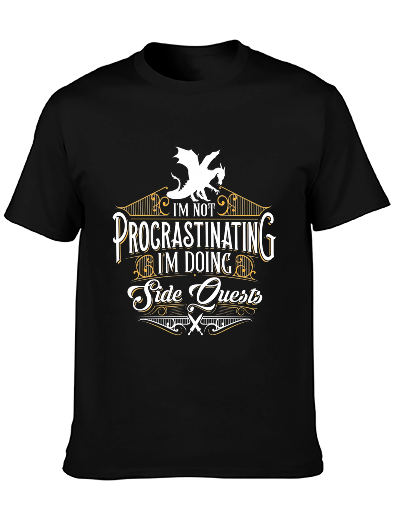 Procrastinating? Side Quests T-Shirt - Dragon Graphic Tee