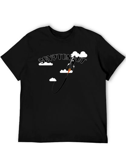 Cryptonaut Rocket Graphic T-Shirt - Black Cotton Blend