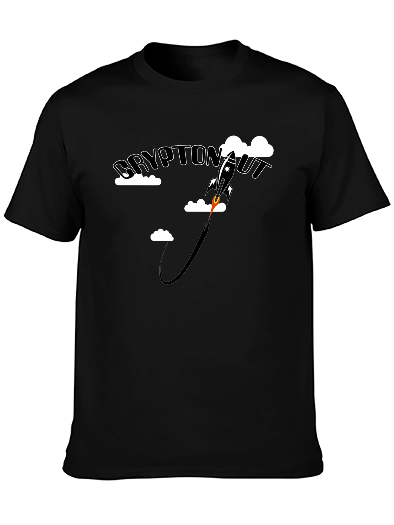 Cryptonaut Rocket Graphic T-Shirt - Black Cotton Blend