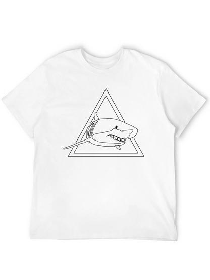 Shark Triangle Graphic Tee - Black Cotton