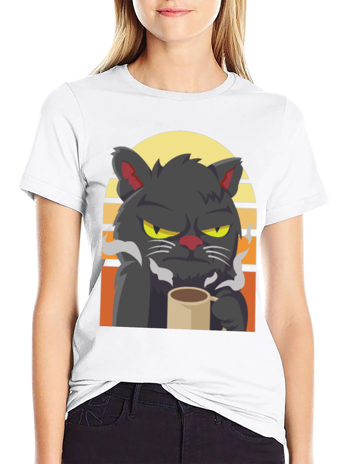 Grumpy Cat Coffee T-Shirt - Black