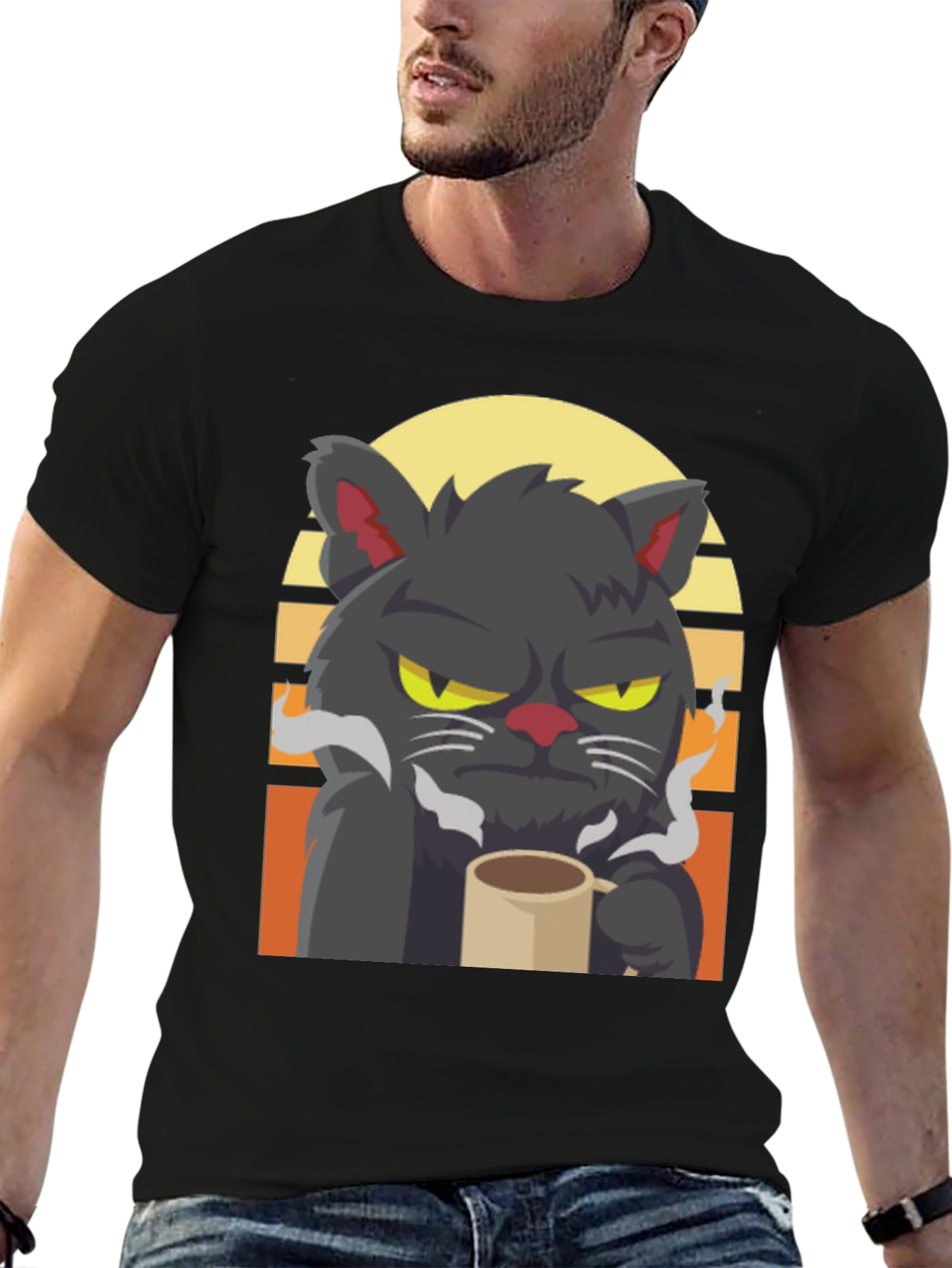Grumpy Cat Coffee T-Shirt - Black