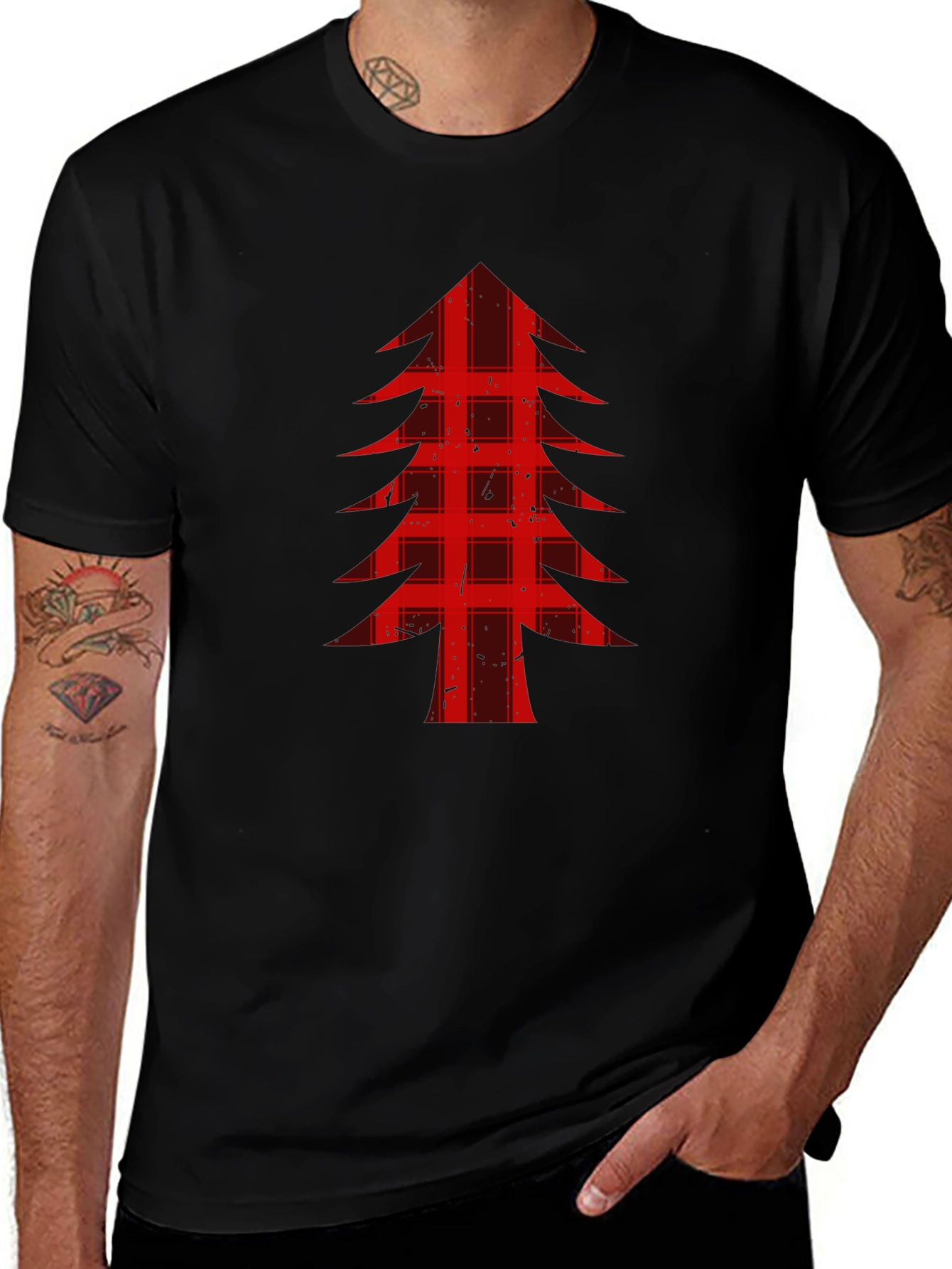 Buffalo Plaid Christmas Tree Graphic Tee