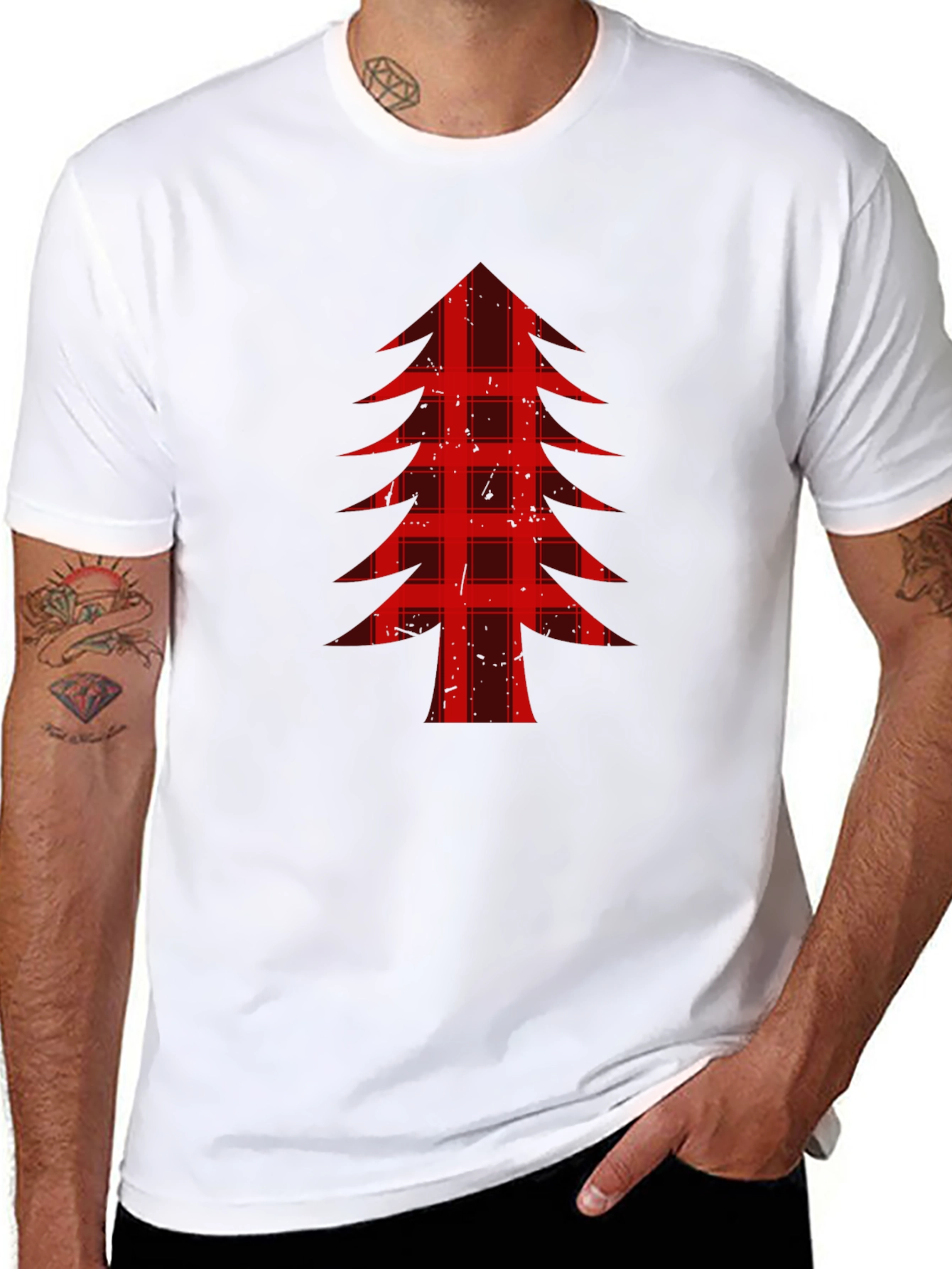 Buffalo Plaid Christmas Tree Graphic Tee