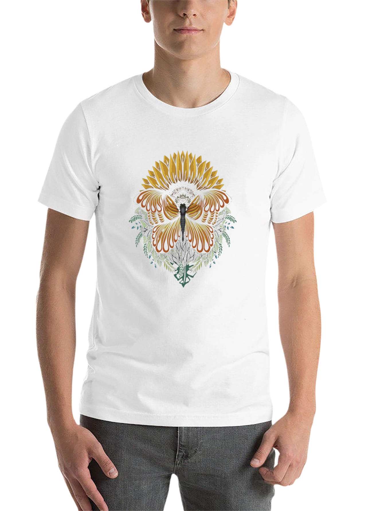 Sunflower Butterfly Graphic Tee - Black Cotton Blend