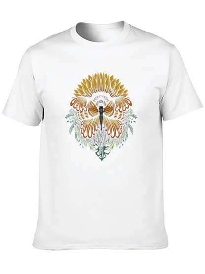 Sunflower Butterfly Graphic Tee - Black Cotton Blend