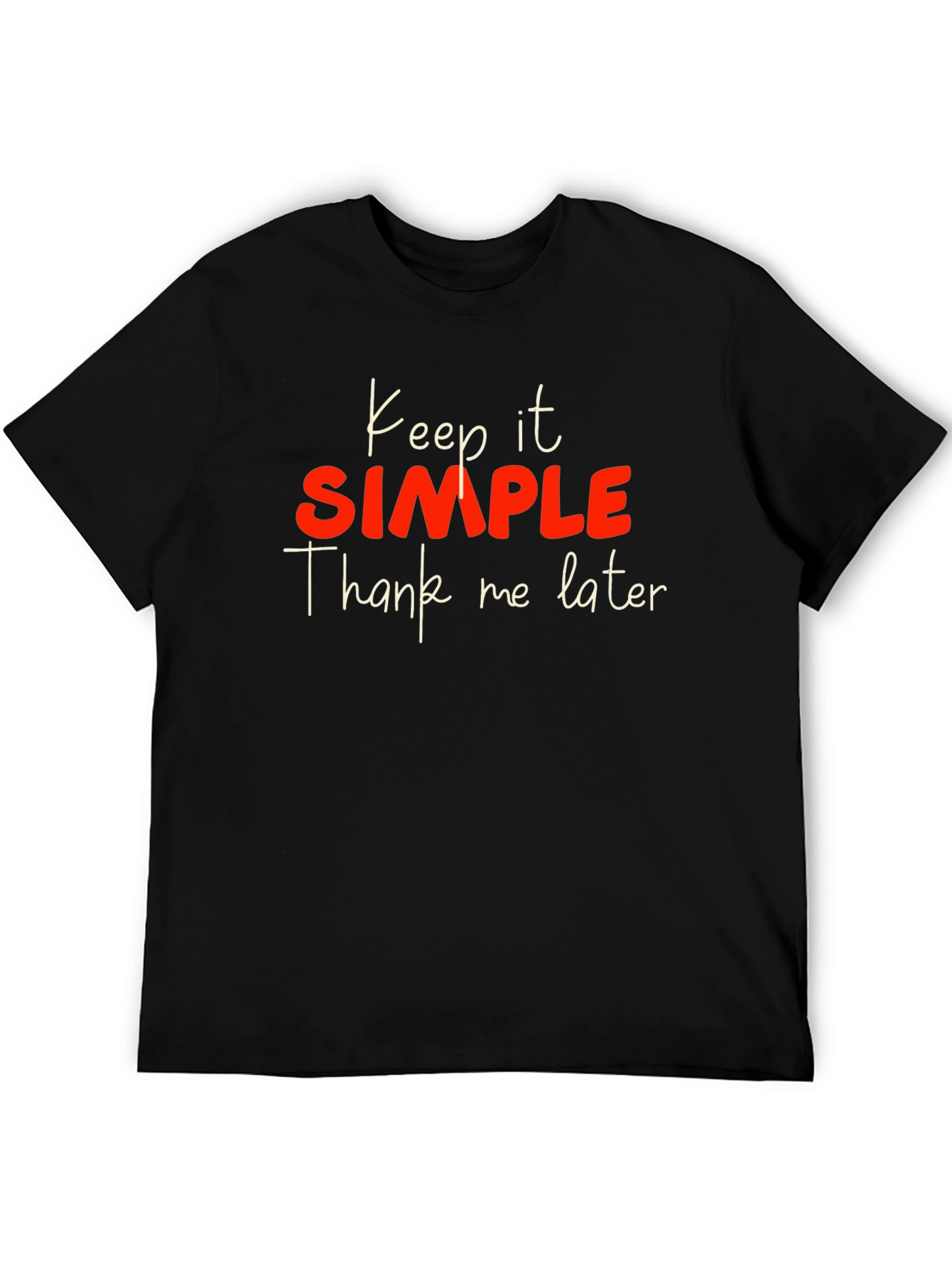 Keep it Simple Mens Black Graphic Tee