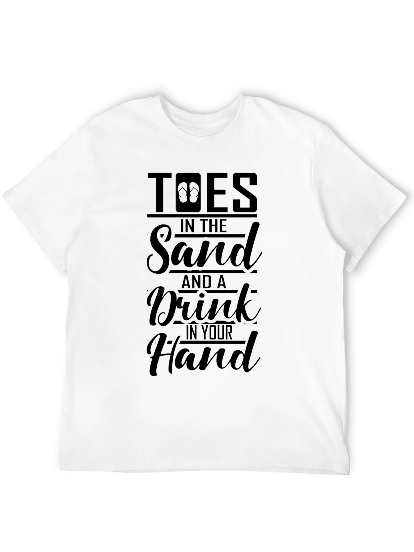 Toes in the Sand Black T-Shirt