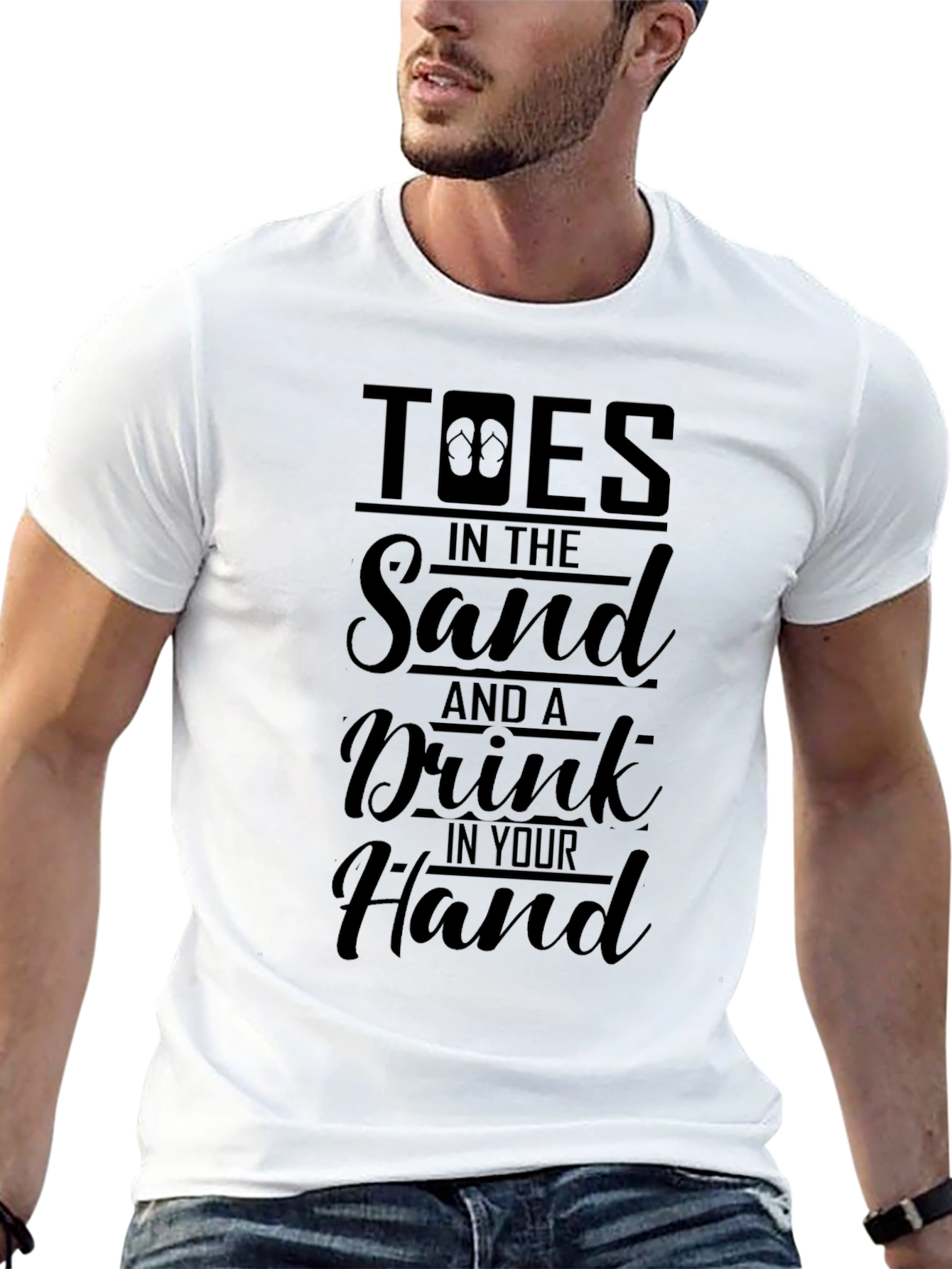 Toes in the Sand Black T-Shirt