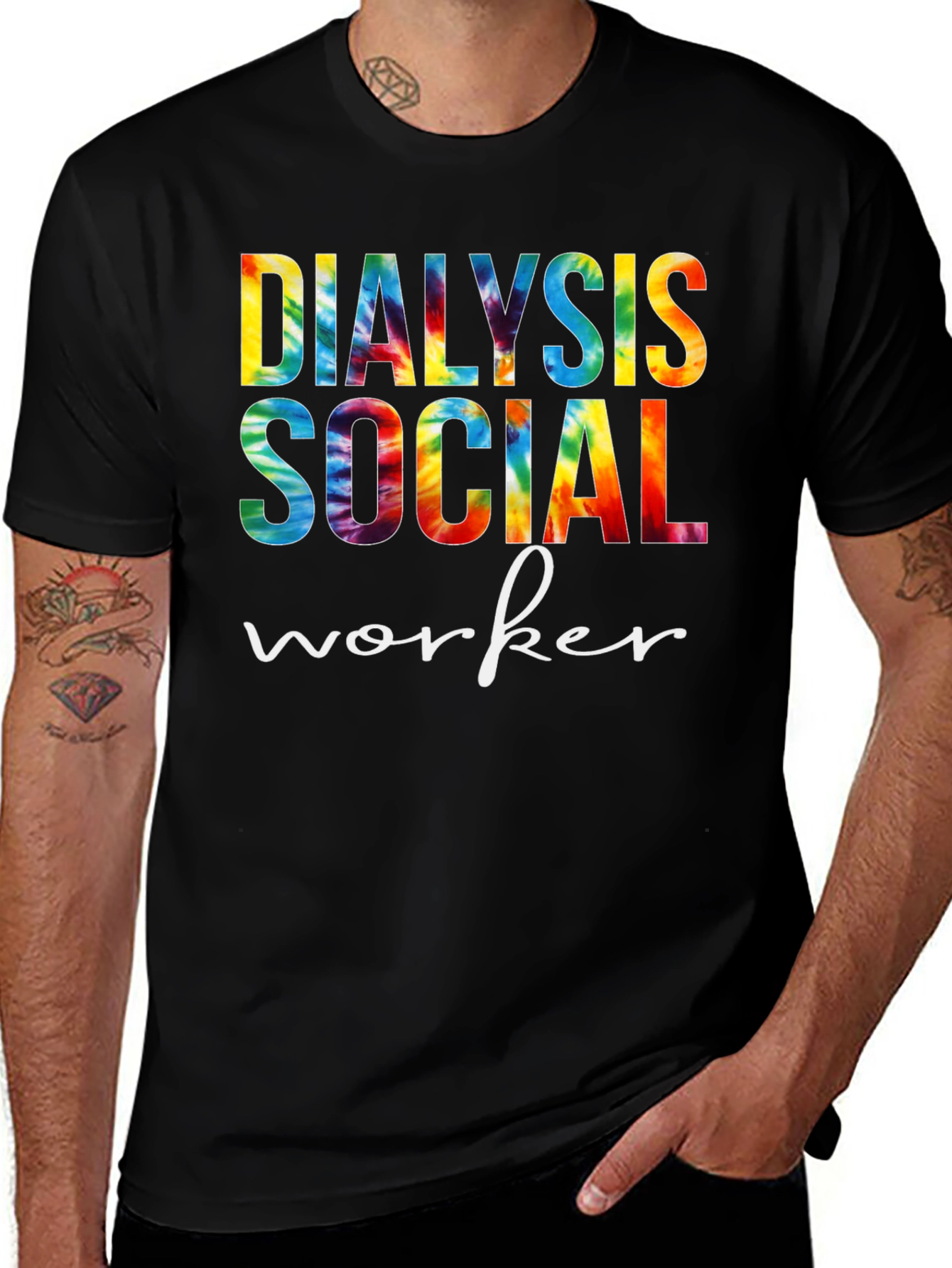 Dialysis Social Worker Tie Dye Graphic Tee