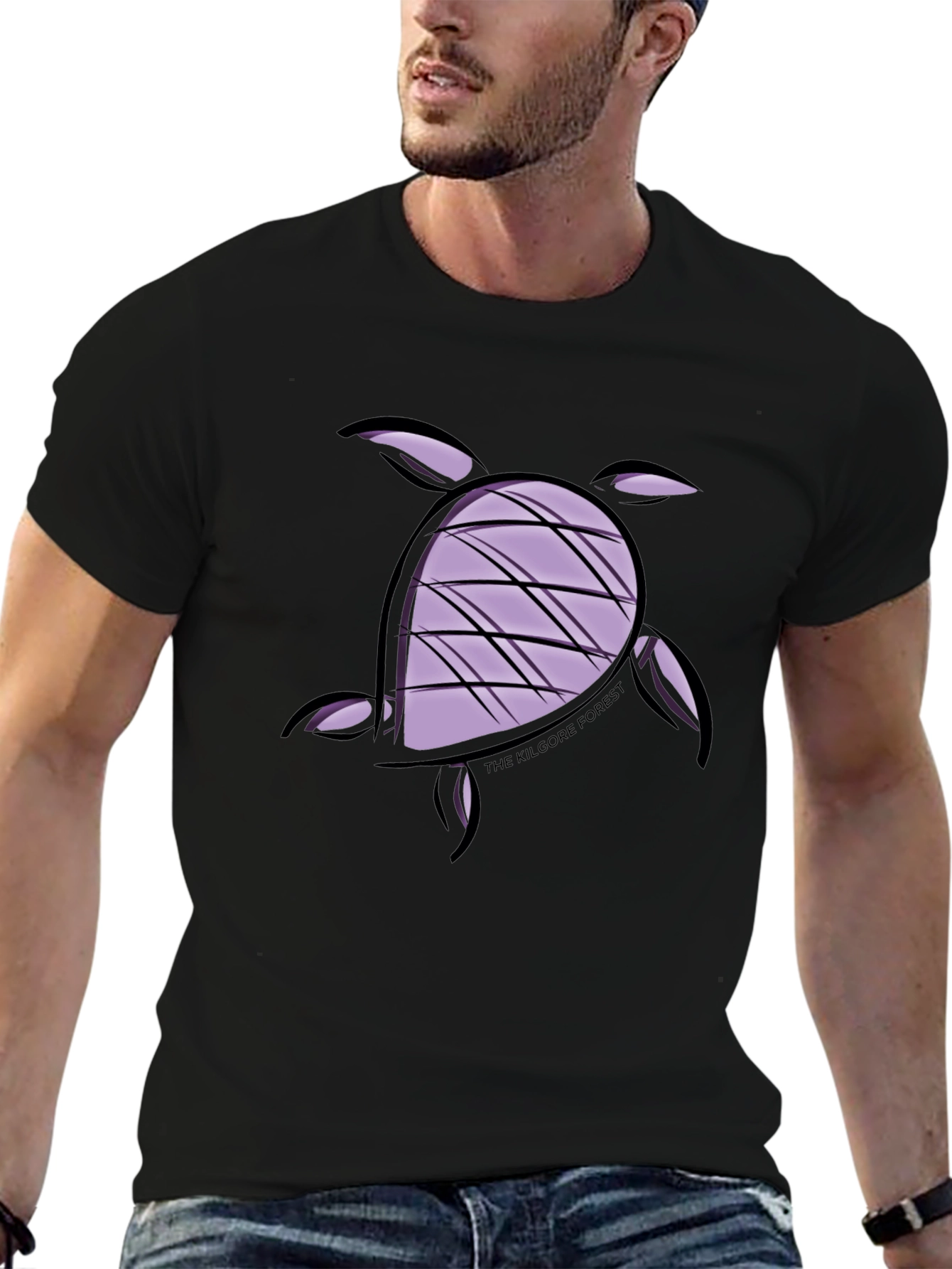 Turtle Graphic Tee - Black Casual Comfort