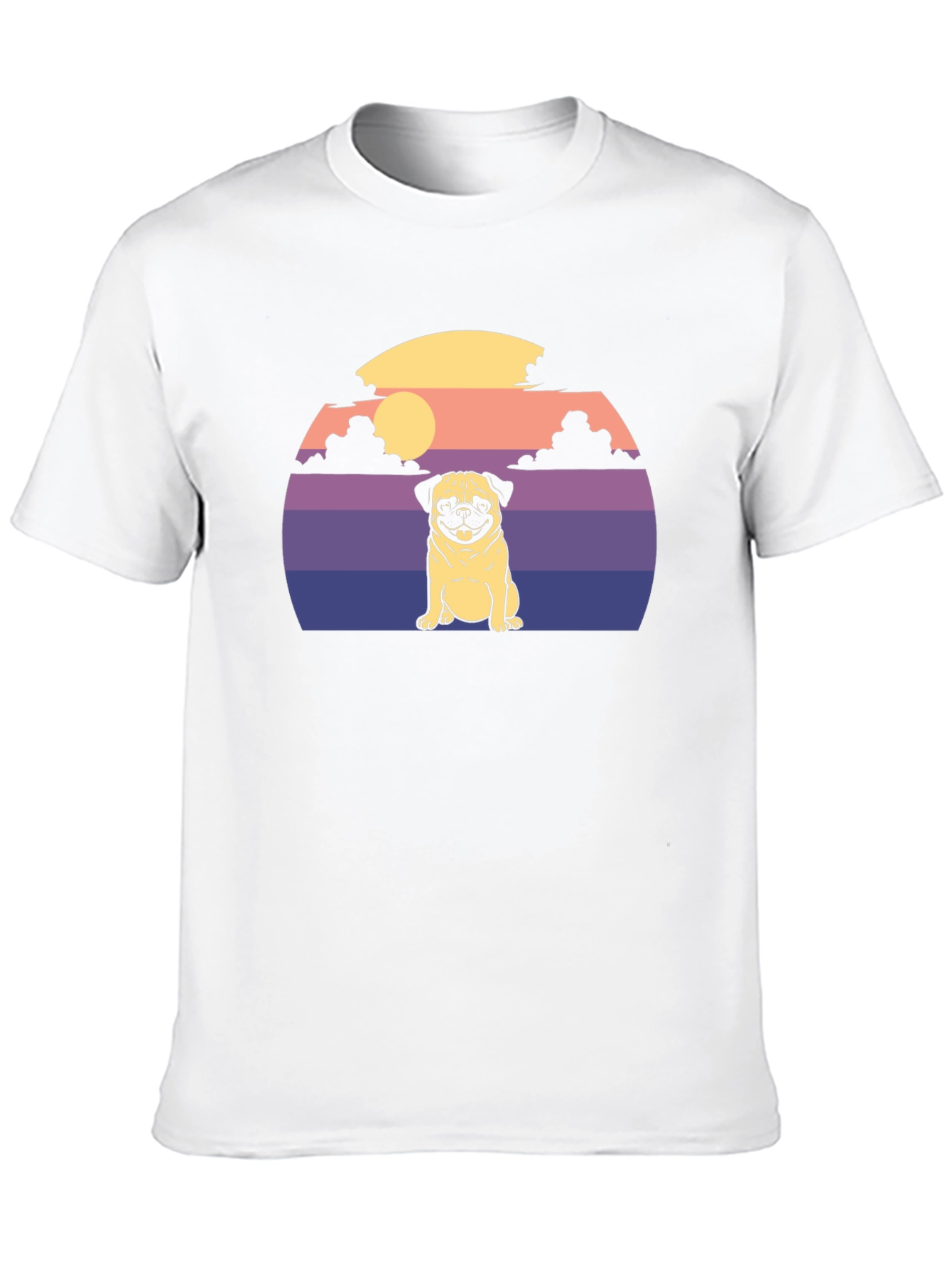 Pug Sunset Graphic T-Shirt