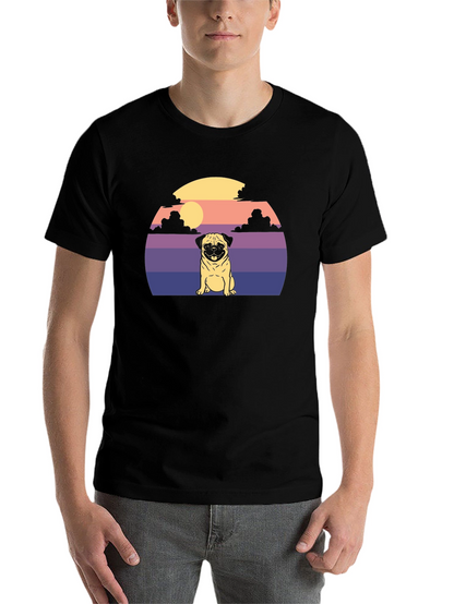 Pug Sunset Graphic T-Shirt