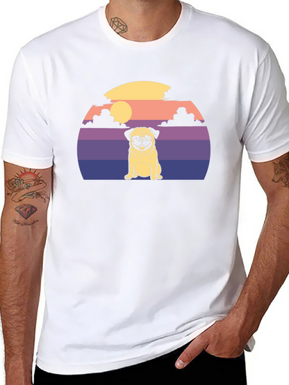 Pug Sunset Graphic T-Shirt