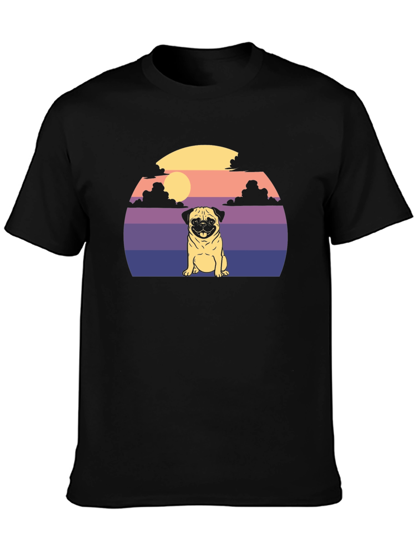 Pug Sunset Graphic T-Shirt
