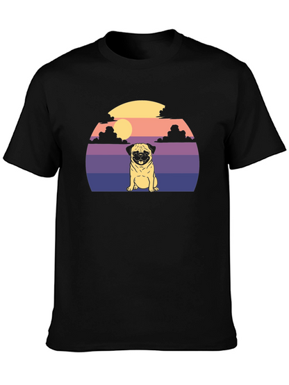Pug Sunset Graphic T-Shirt