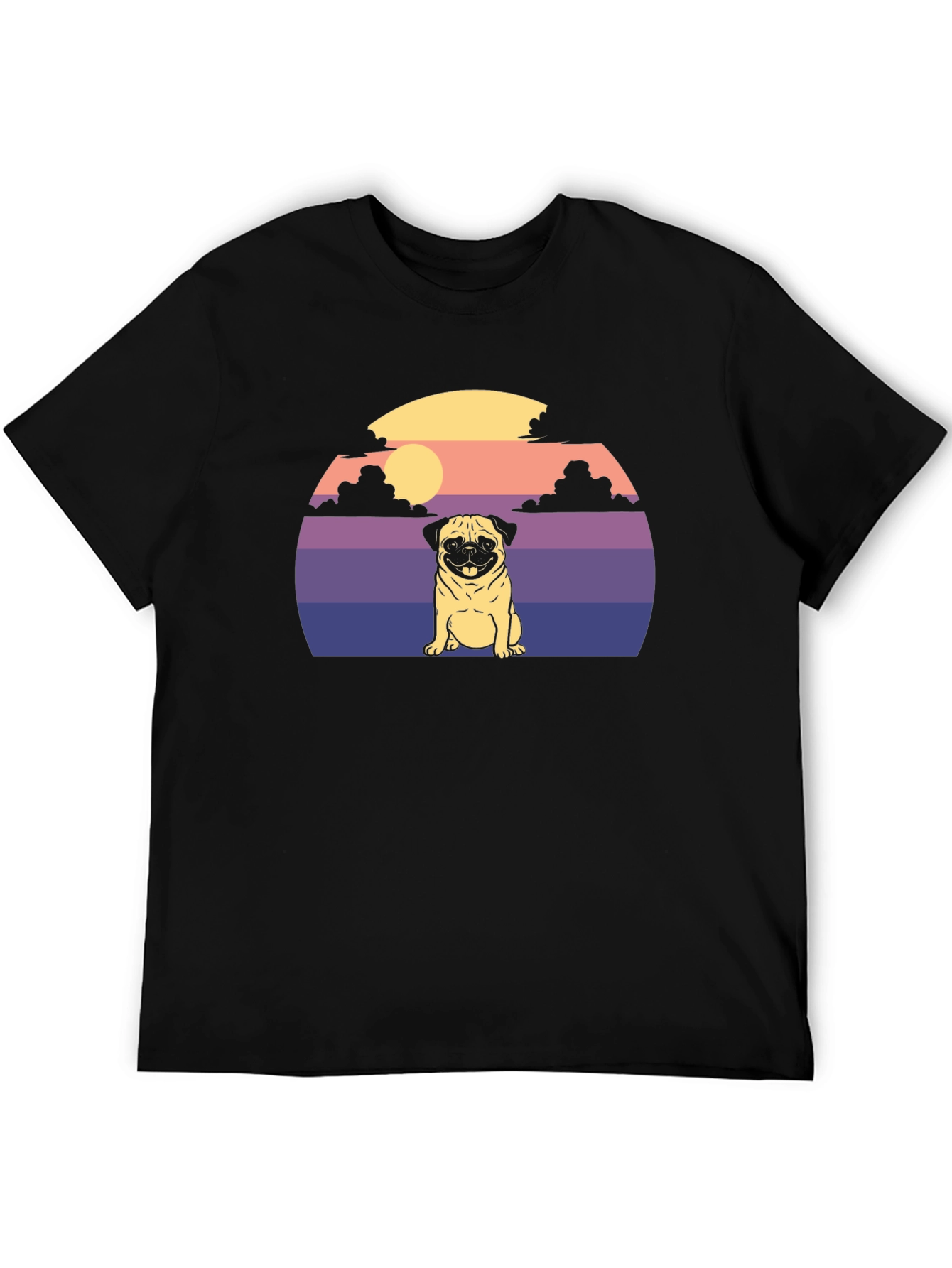 Pug Sunset Graphic T-Shirt
