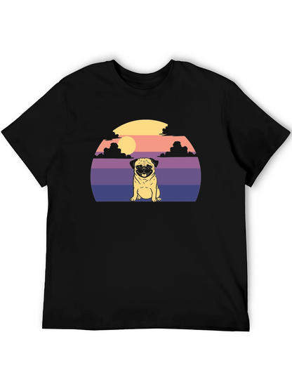 Pug Sunset Graphic T-Shirt