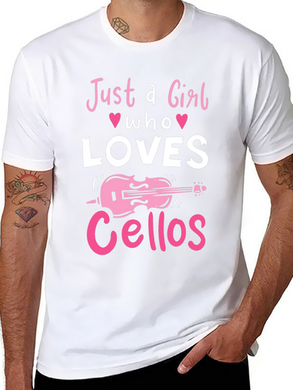 Just a Girl Who Loves Cellos Black T-Shirt