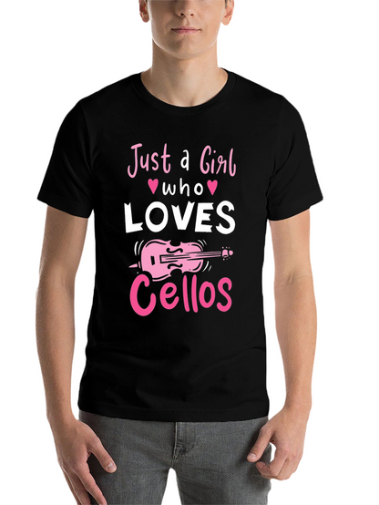 Just a Girl Who Loves Cellos Black T-Shirt