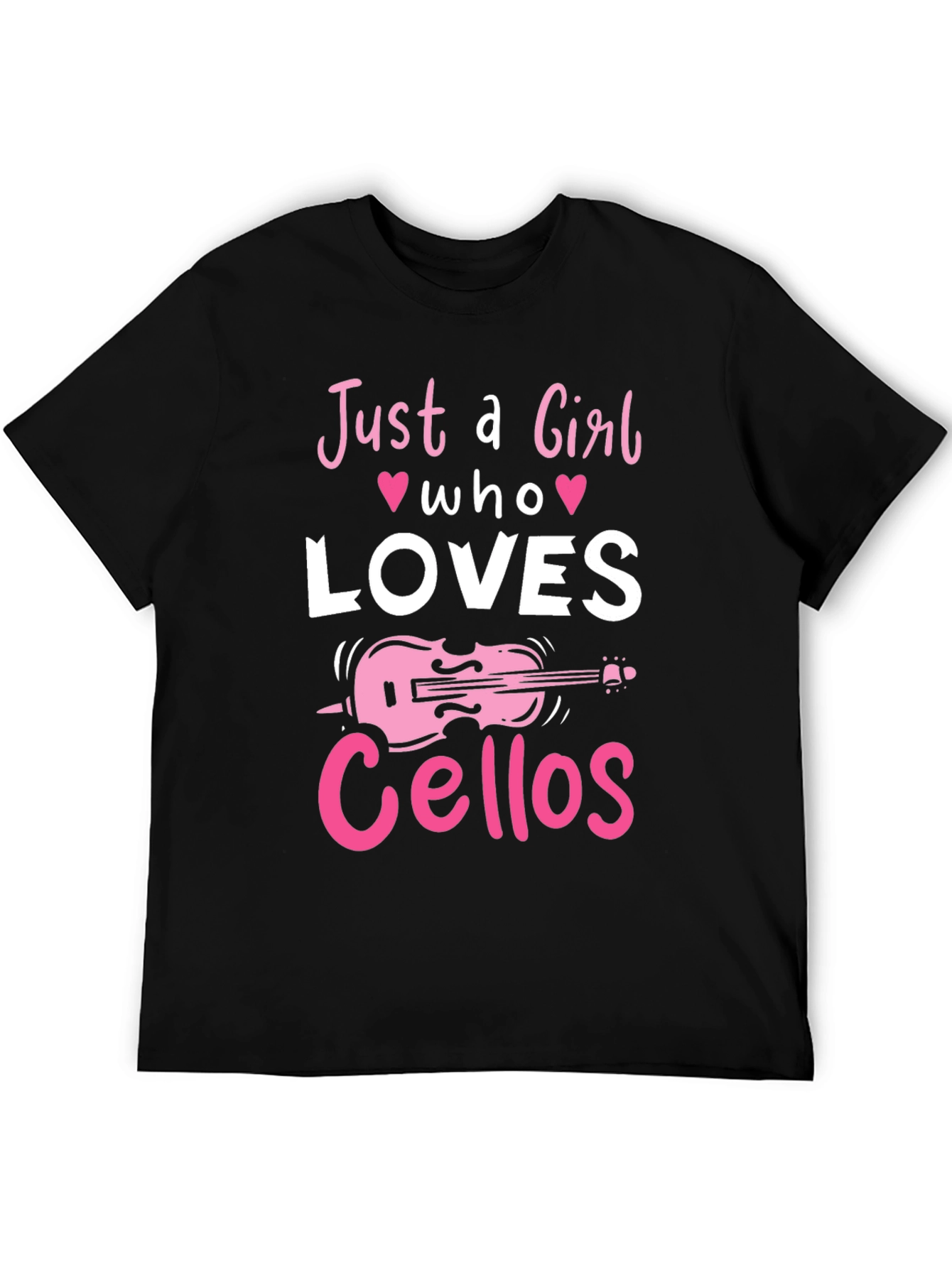 Just a Girl Who Loves Cellos Black T-Shirt