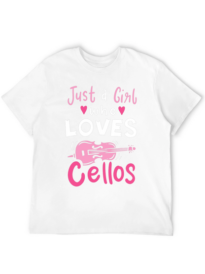 Just a Girl Who Loves Cellos Black T-Shirt